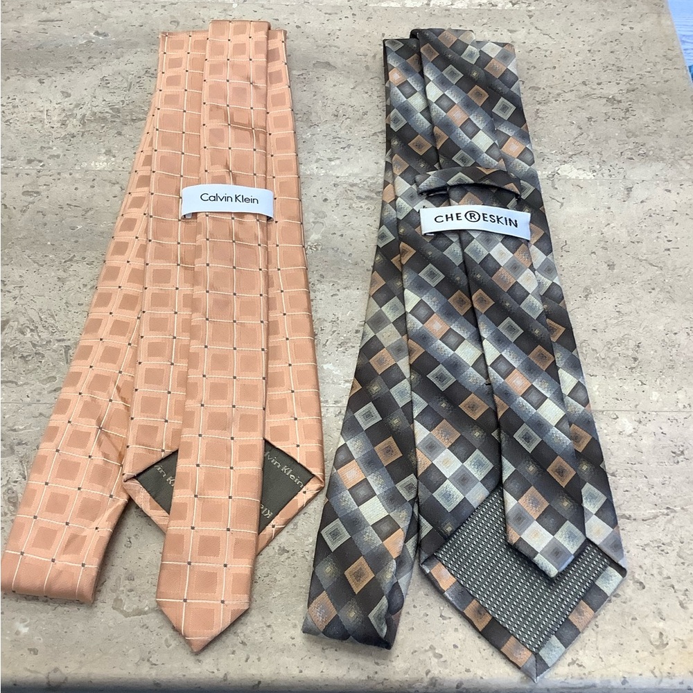 Calvin Klein & CheReskin silk necktie bundle deal!